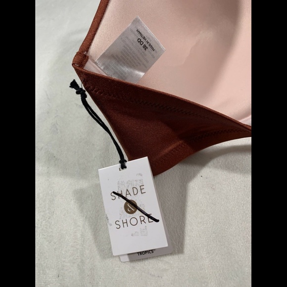 NWT $30 Shade & Shore Copper Tassel Push‎ Up Triangle Bikini Top [ 38DD ] - Picture 12 of 12